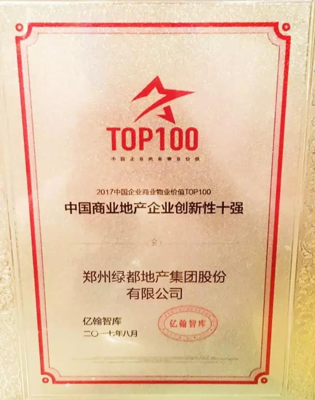 跨界融合：皇家国际地产荣膺“中国商业地产企业立异性TOP10”